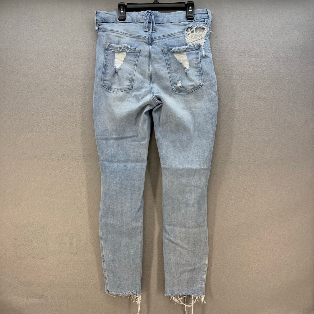 Good American Jean's Women's 6/28 Light Blue Ankle Skinny Raw Hem Preppy - Picture 2 of 15
